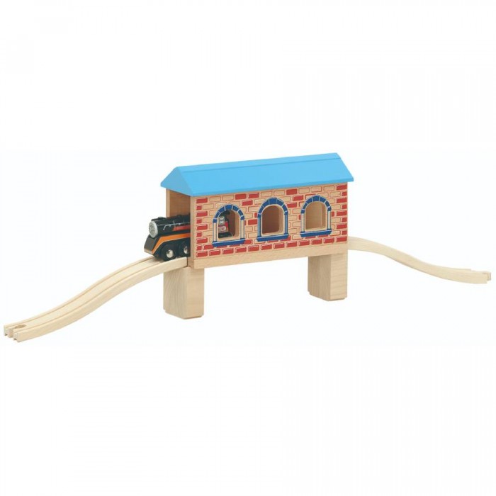 POD cu TUNEL suspendat cu ferestre din lemn Covered Bridge - Maxim Enterprise Rail Road 